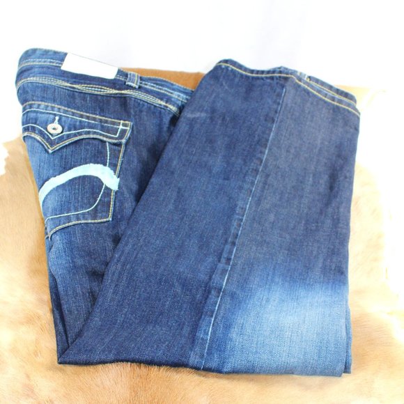 Rivet De Cru Other - Rivet De Cru Distressed Big & Tall Blue Cotton Denim Embellished Jeans, Size 44